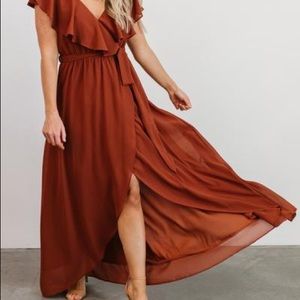 Baltic Born Katya Rust Ruffle Maxi Dress